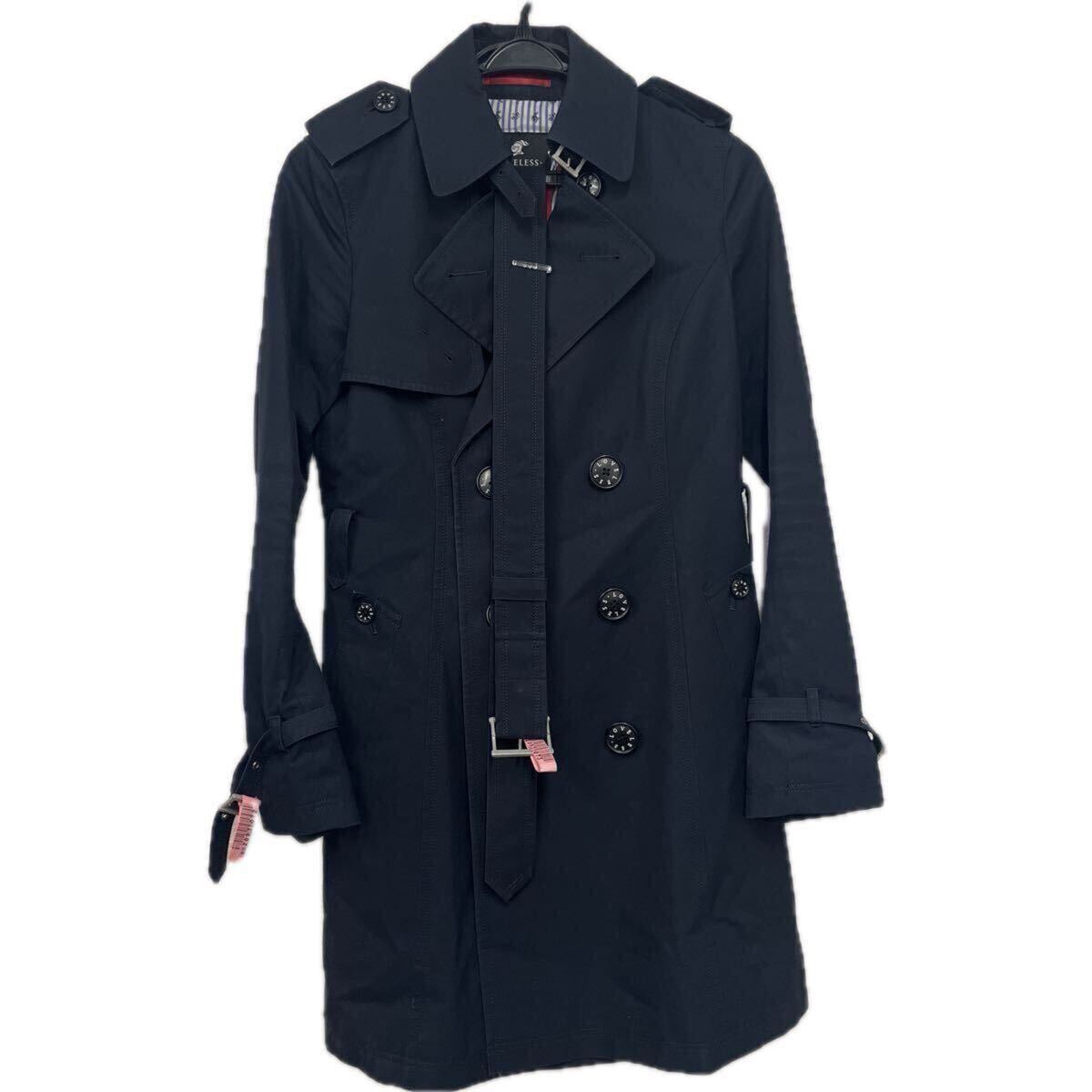 LOVELESS ラブレス トレンチコート ネイビー 表記サイズ34 ベルト付拍卖