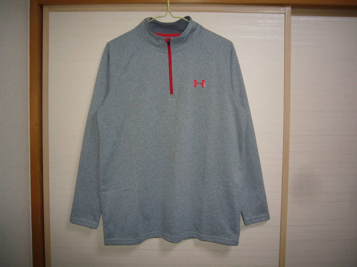 アンダーアーマー ハーフジップ長袖シャツ グレー Mサイズ拍卖