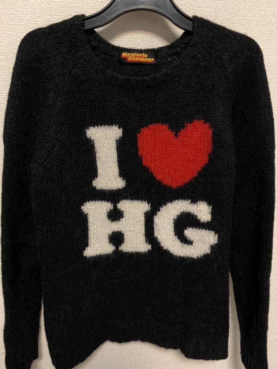 ★値下げ交渉あり★名作 ヒステリックグラマー モヘヤ混ロゴニットセーター L1306 超美品 高級素材 防寒性抜群 名作 hysteric glamour 貴重拍卖