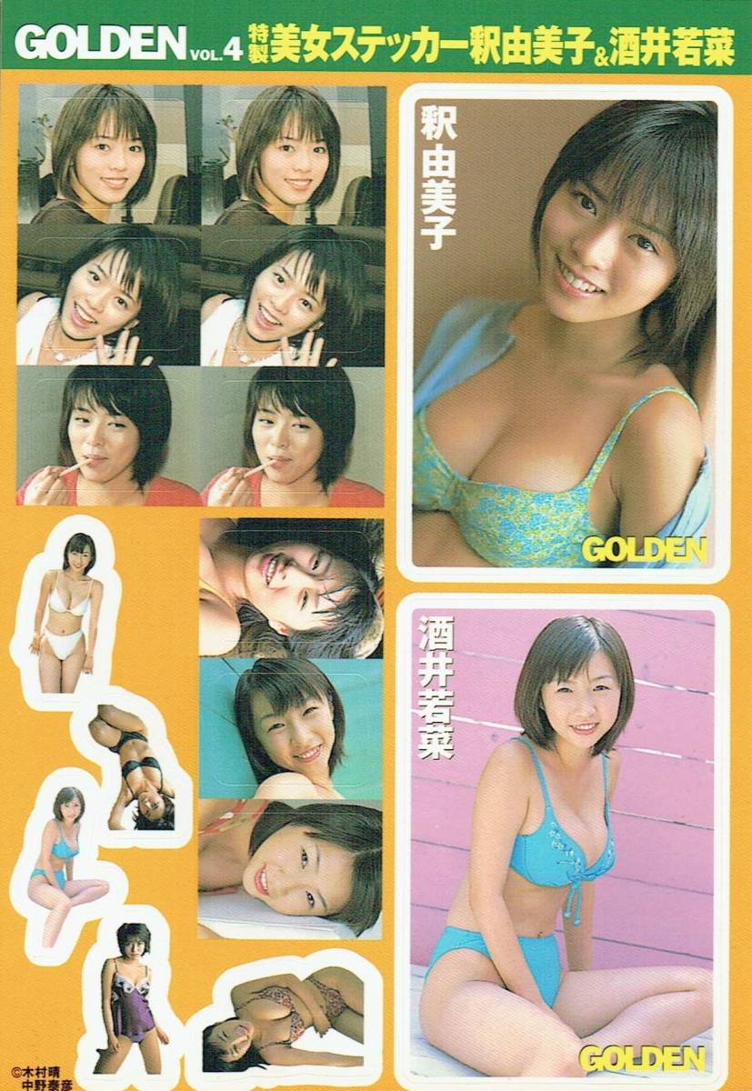 綴じ込み美女ステッカー 釈由美子&酒井若菜 1999年 宝島社拍卖