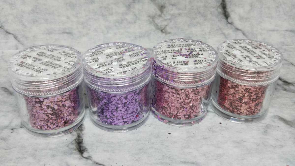【N2】ネイルアート レジン ラメ グリッター ホロ パープル ピンク 4色セット 各10ml 1007拍卖
