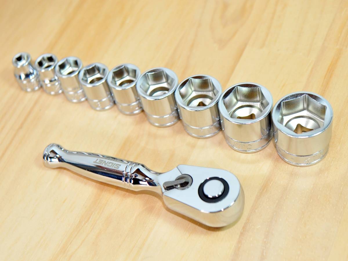 ★SIGNET 9.5sq ショート ラチェットハンドル KTC ソケット セット★3/8 ラチェットセット拍卖