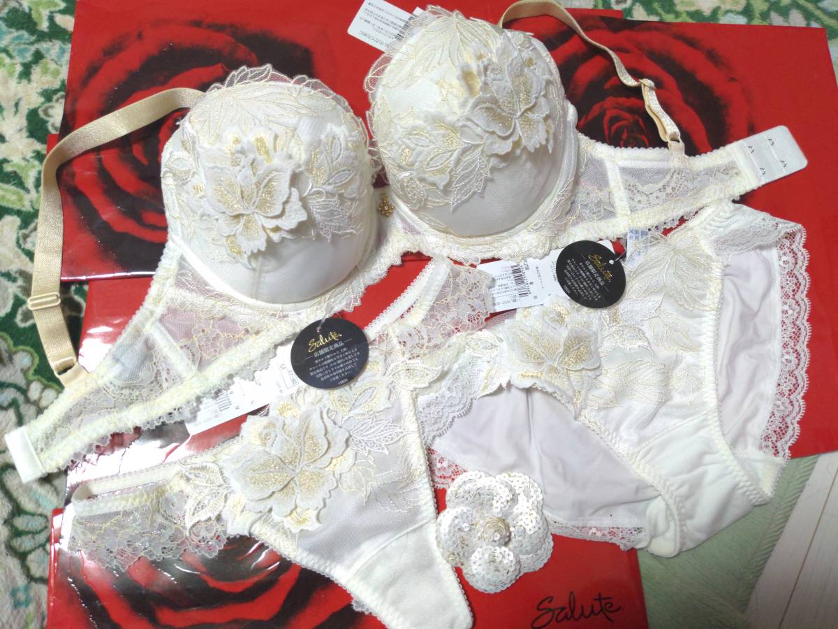 salute/サルート/店舗限定/58G/人肌のエロス/ルノワール/G65/ソングTバック/ノーマルスタンダードショーツ/M/IV/3点セット/三上悠亜拍卖