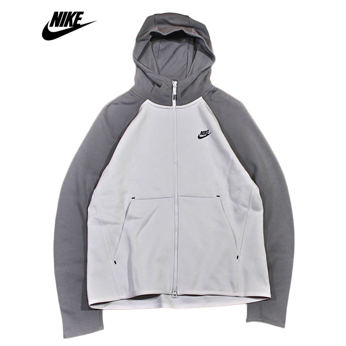 【新品】ナイキ テック フリース フルジップ フーディ【078:灰】S NIKE NSW スウェット パーカー トレーニング ジム拍卖
