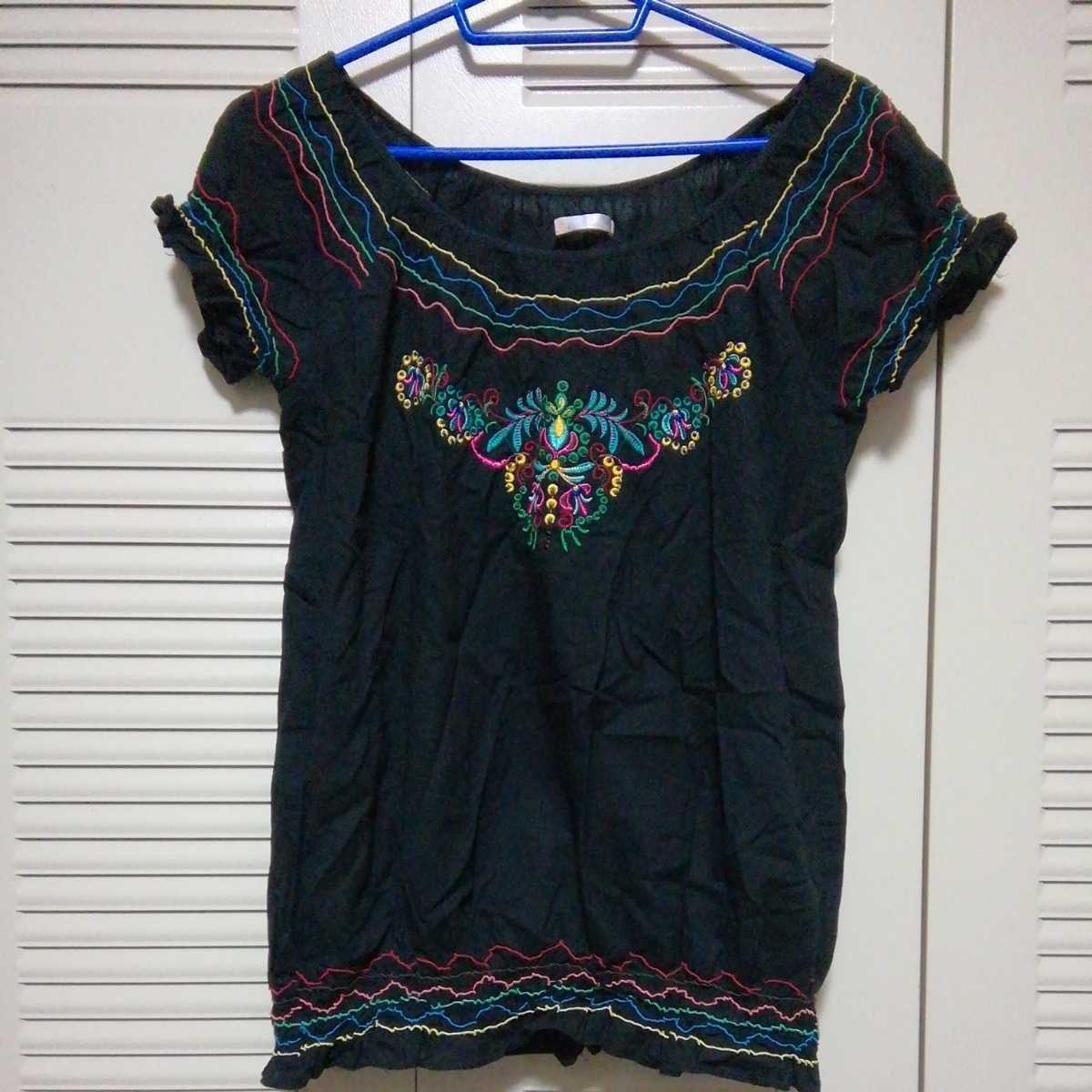 ★【古着】トップス(カットソー) 半袖 Lサイズ 黒拍卖