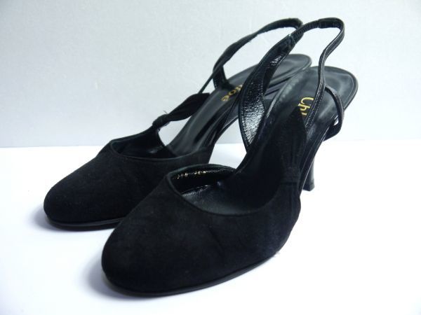 美品 クロエ Chloe リーガル REGAL ミュール 黒 スエード 35.5 22.5~23.0cm O63-87拍卖