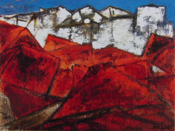 三岸節子、【グアディスの家】、希少な大判額装用画集より、美品、新品額装付、送料込み拍卖