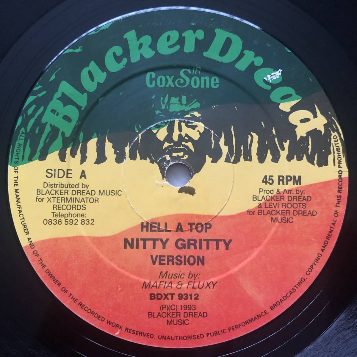 試聴 / NITTY GRITTY / HELL A TOP /Blacker Dread/Reggae/Dancehall/'93/big hit !!/12inch拍卖