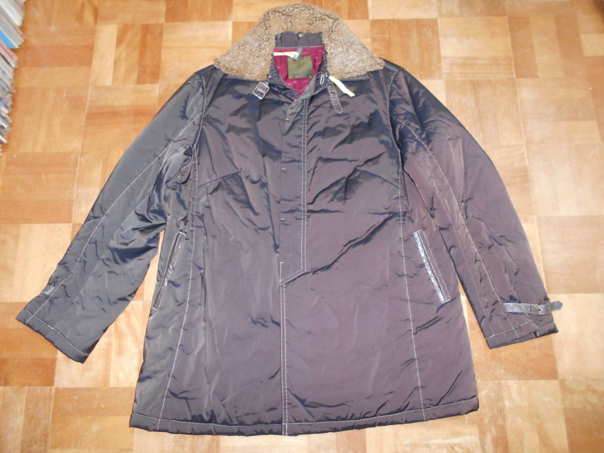 ★inbreed no.94-13720 ムートン襟&ナイロン中綿ジャケット 日本製★濃茶size4(40)★拍卖