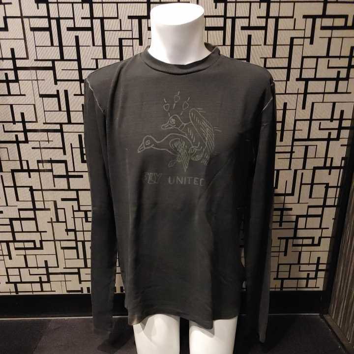 ★RARE ロングTシャツ 黒 プリントTシャツ 鳥 長袖拍卖