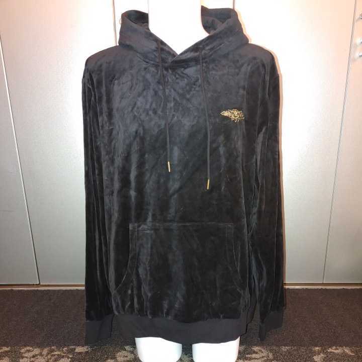 ★H&M DIVIDED ベロアパーカー フーディー 黒 トップス拍卖