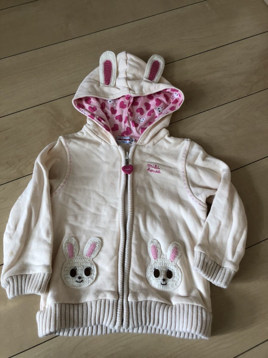 222女の子100ミキハウスのパーカー うさこちゃん拍卖