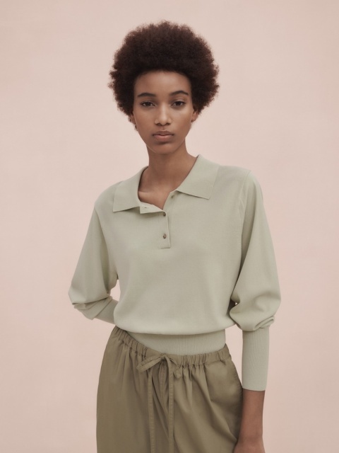 【新品・M・ライトグリーン】ユニクロ×ルメール■Uniqlo U ユニクロユー ニットポロシャツ(長袖)新しくも美しいニットポロシャツ 緑拍卖
