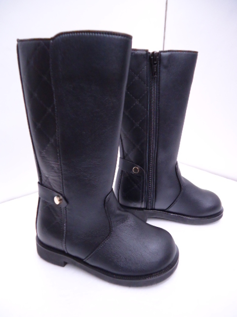 【KCM】bebe-12-15.0★新品未使用品★BEBE/ベベ【タルティーヌエショコラ】キッズ レザーキルティングブーツ 15.0cm ブラック拍卖