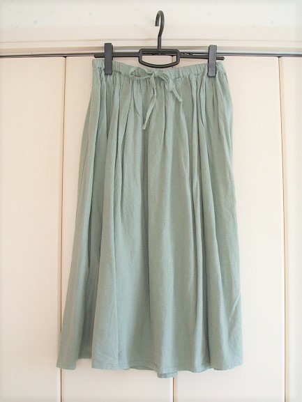 サマンサモスモス★麻レーヨンギャザースカート・ミント★タグ付き拍卖