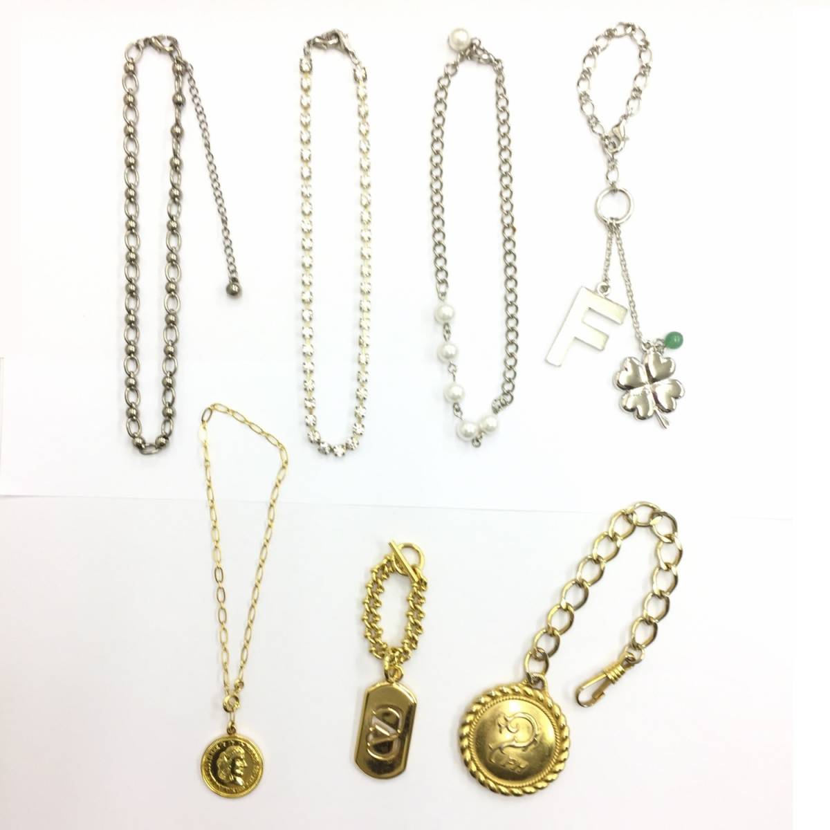 【マルチ チェーン】7点セット バッグチャームや衣類のワンポイントなどに☆ 装飾 飾り アクセント拍卖