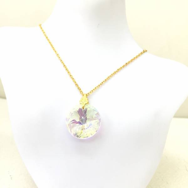 【ネックレス】約44cm ペンダント オーロラのようにキラキラ輝く クリスタルのような透明感 神秘的 華やか拍卖