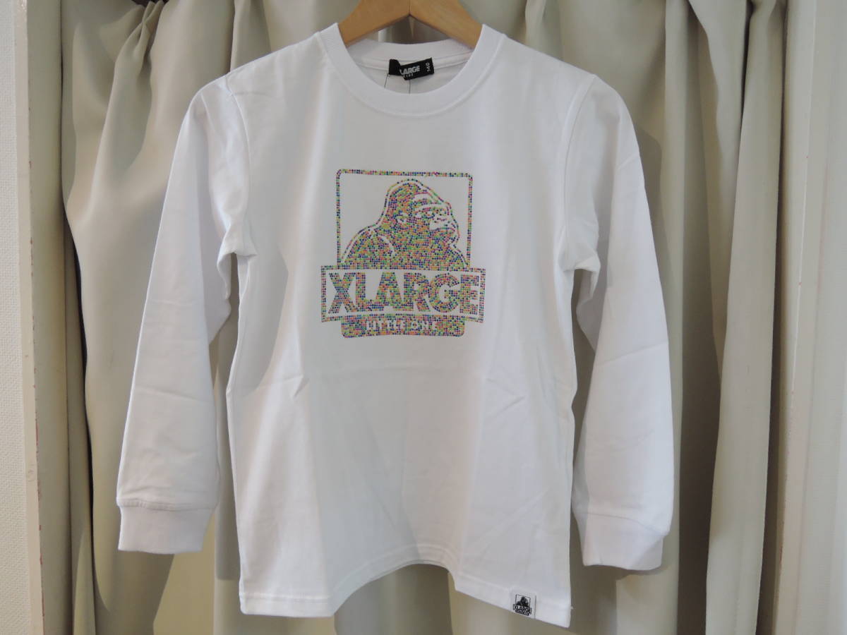 X-LARGE エクストララージ XLARGE Kids カラフルドット OGゴリラ L/S Tee 長袖Tシャツ ホワイト 140 キッズ 最新人気商品拍卖