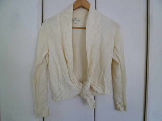 KUMIKYOKU/組曲★アイボリー裾リボンボレロカーディガン2/オンワード樫山★H129拍卖