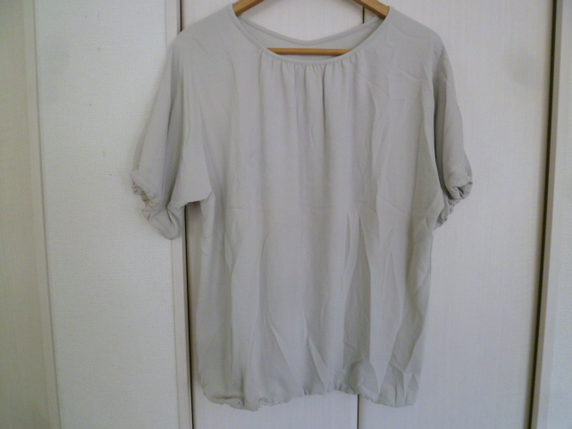 Alphabet's alphabet/アルファベッツアルファベット★淡グレー裾バルーン袖ゆったりカットソーF/半袖★H129拍卖