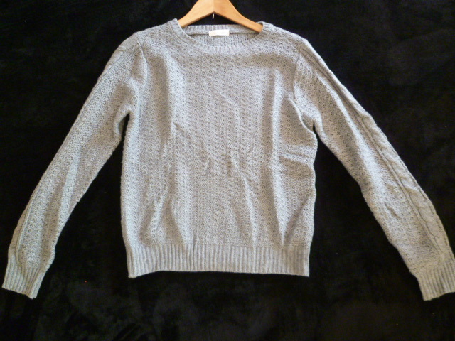 index/インデックス○グレーざっくり編みケーブル編みニットセーターM/ワールド長袖トップス○④ST1015拍卖