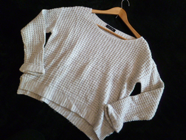 SCOT CLUB/スコットクラブ○淡水色系ざっくり編み短丈ニットセーター9号/ゆったりドゥミルサンク○④ST1015拍卖