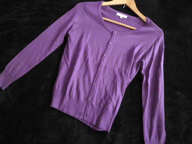 ROPE PICNIC/ロペピクニック○紫シンプルカーディガン38/パープルジュン○K1022拍卖