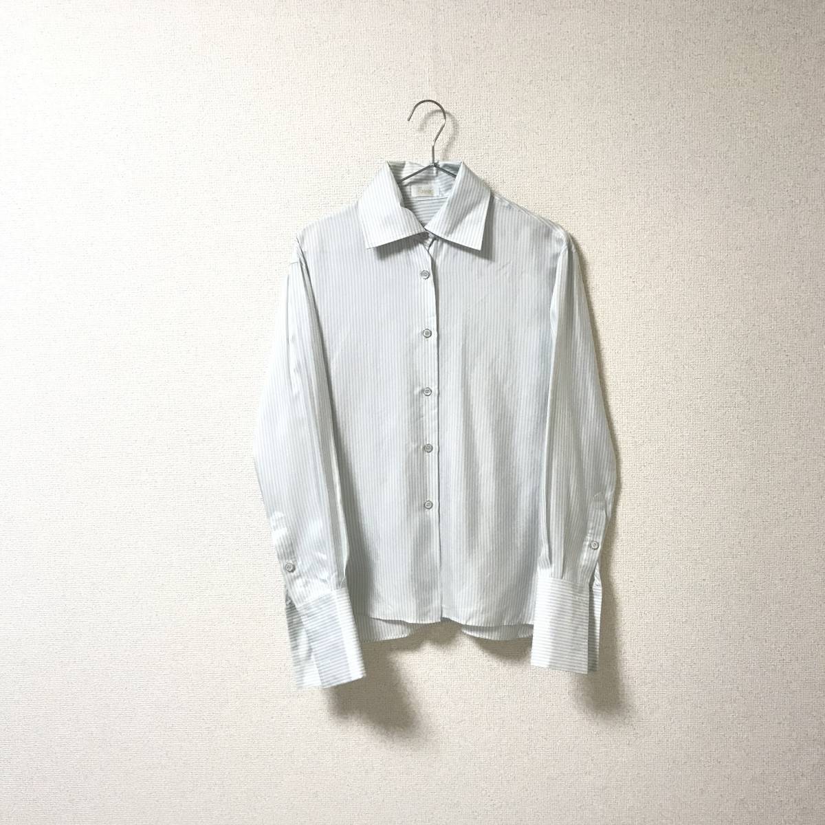 ★Harrods ハロッズ★ユニセックス シルク 長袖 シャツ カフスシャツ ストライプ柄 size 2 管:A:10拍卖