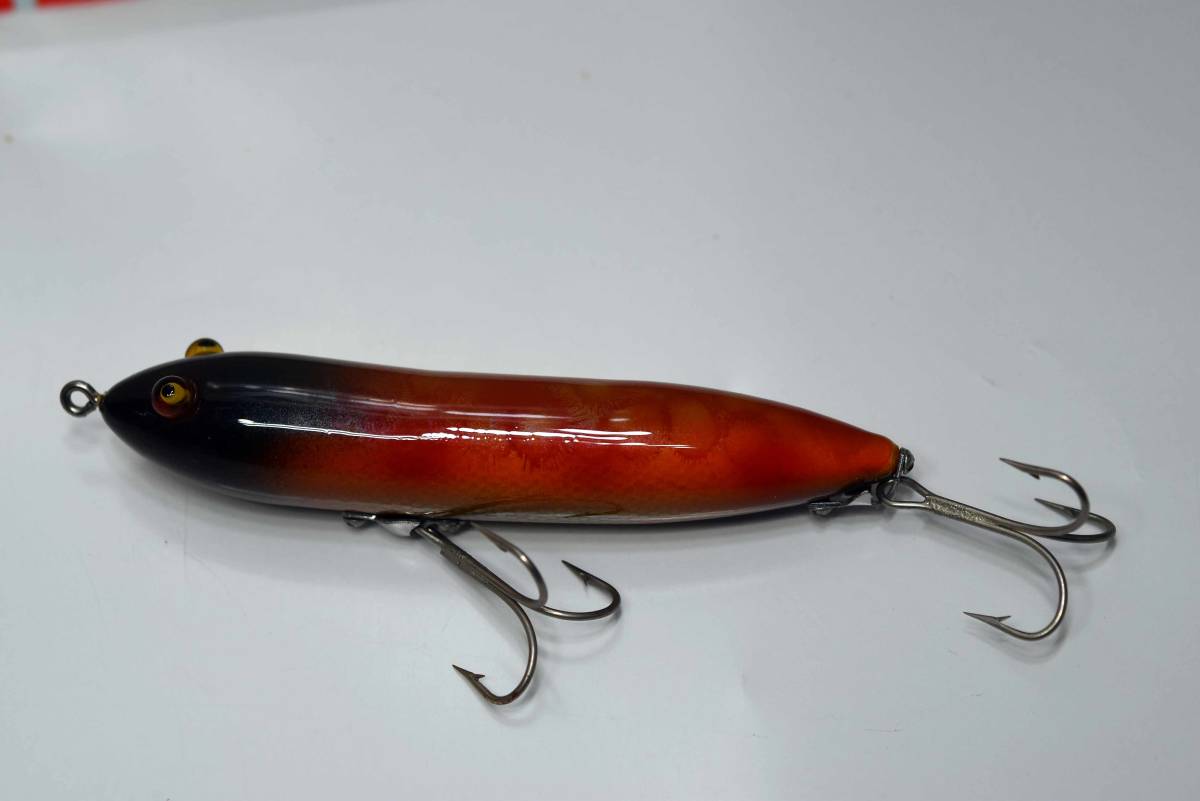 *VINTAGE GLASS EYE ,HAND MADE ORIGINAL COLOR PLASTIC FLORTING PENCIL LURE,”LOVE FISH”拍卖