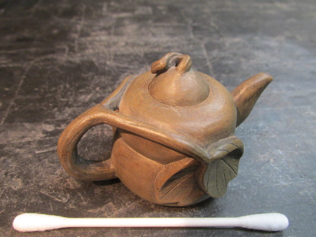 無銘 石彫 植物文 水滴 80g 文房具 木箱拍卖