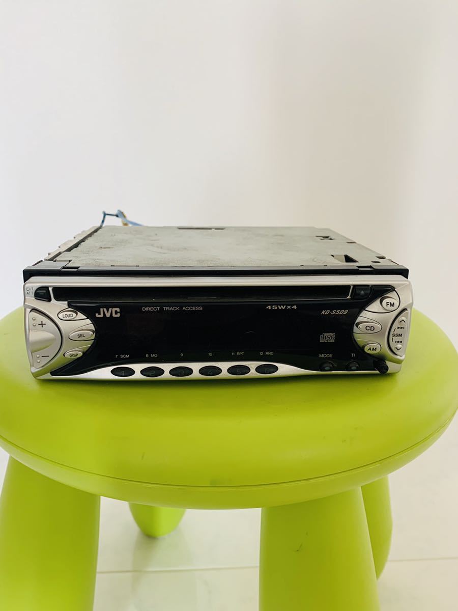 JVC★CDデッキCDプレーヤー★KD-S509★1DIN★フェイスパネル着脱可 ジャンク扱い 当時モノ 平成拍卖