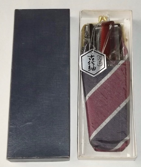 昭和 レトロ がま口 古代紬 民芸品 櫛入れ 和装 小物入れ 織物 古代 紬 つむぎ 袋物 ビンテージ拍卖