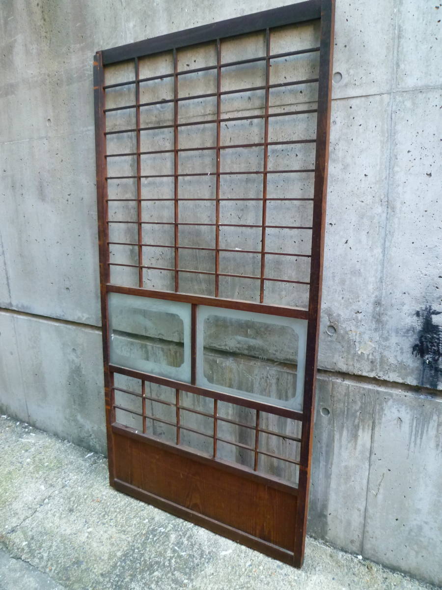 最終値下げ!M7224 建具 レトロガラス障子 富士山 1枚 高175cm 横88cm 奥3cm【送り先は会社 事務所 店舗限定】【個人様は西濃運輸局留め】拍卖