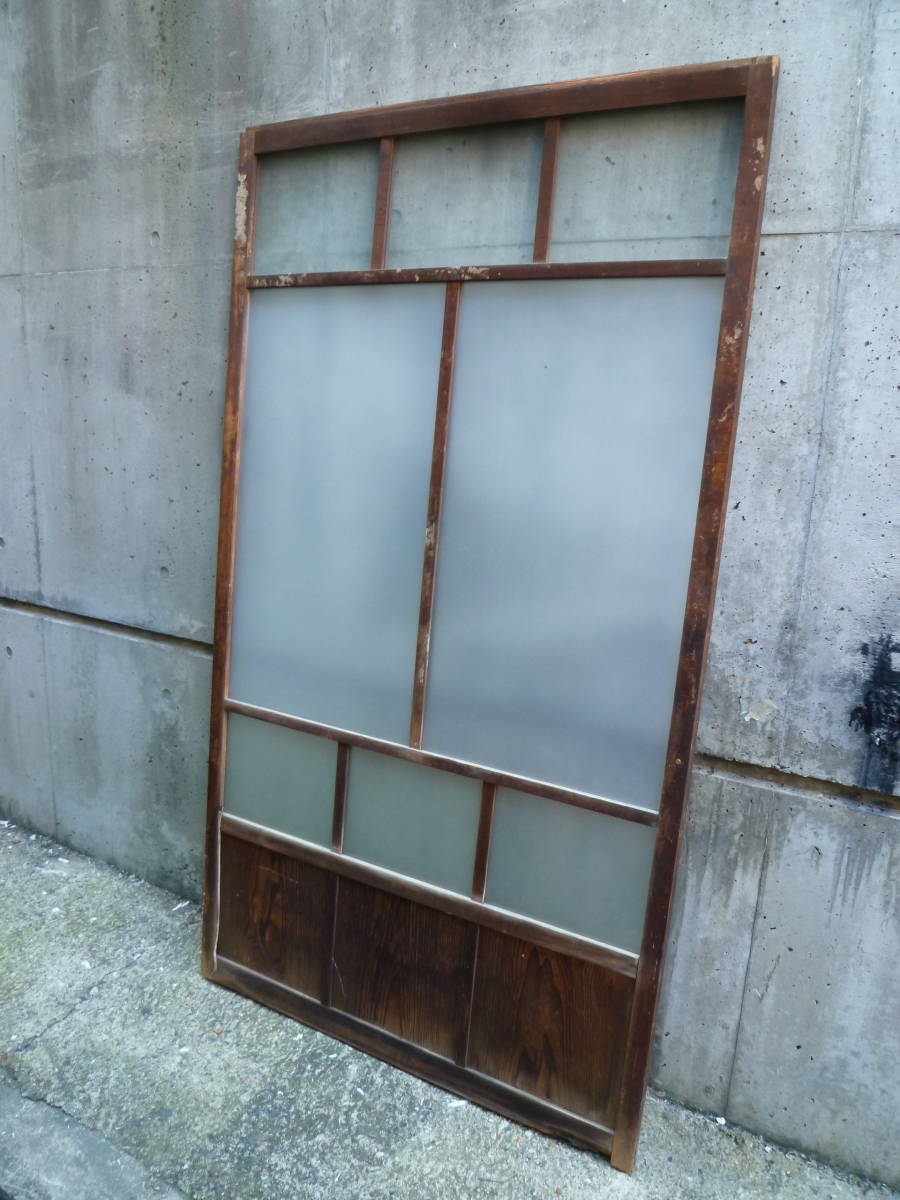 最終値下げ!M7227 建具 レトロガラス戸 京都古民家より 1枚 高173cm 横97cm 奥3cm送り先は会社 事務所 店舗限 個人様は西濃運輸局留め拍卖