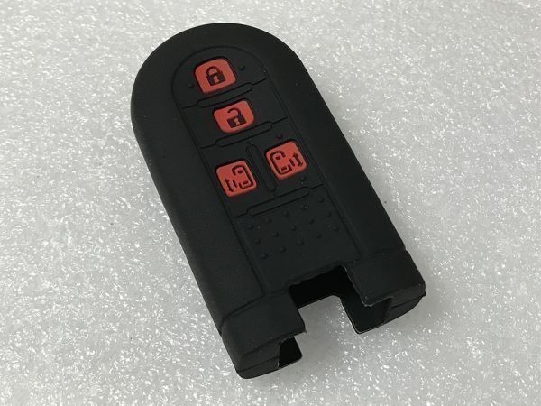 【ROOMY-KC黒/赤】ムーヴキャンバス タント タントカスタム LA600S 専用 スマートキーケース キーカバー 両側スライド シリコン拍卖
