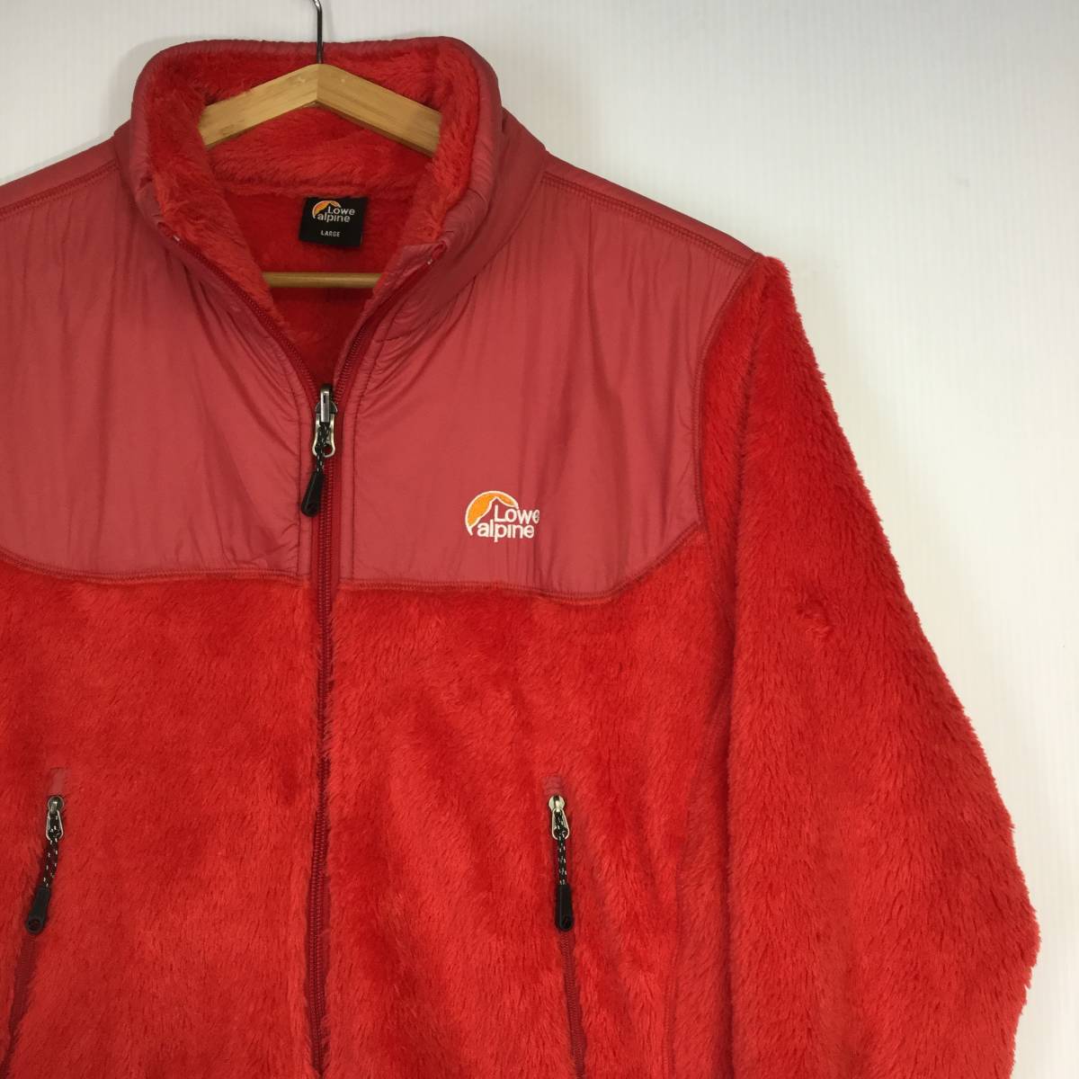 ロウアルパイン ジップアップジャケット ポーラテック POLARTEC レッド Lサイズ Lowe Alpine拍卖