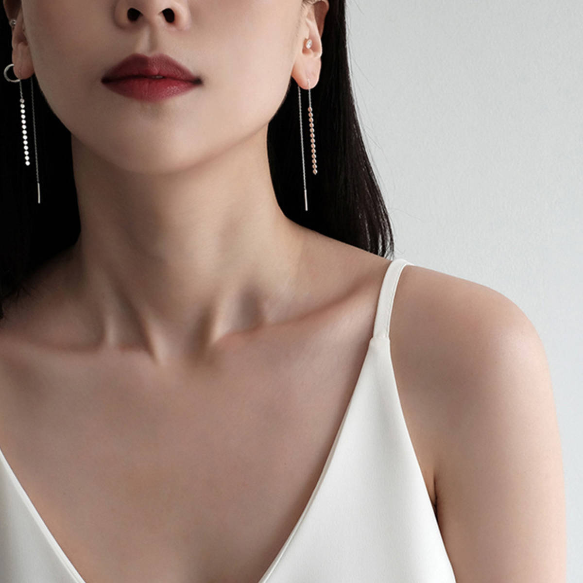 【新品】DER-35 シルバーカラー シルバー925 ピアス カフス イヤリング 重ね付け ゴールド シンプル メンズ レディース SILVER GOLD 12/28拍卖