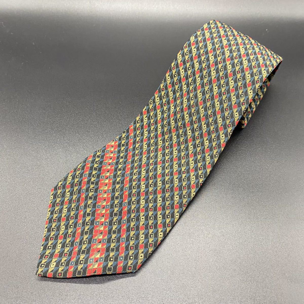 YSL イヴサンローラン アーガイル柄 シルクネクタイ拍卖