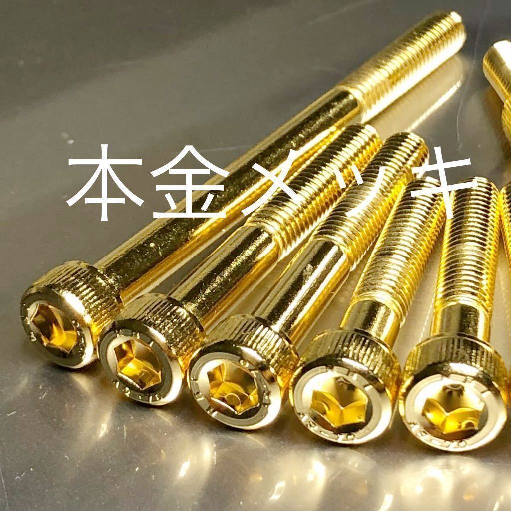 新品 最高級本金メッキ エンジンカバーボルト SR400 500 ステンレス製本金メッキ仕様 本物志向の方! 偽物の代用金メッキではありません拍卖