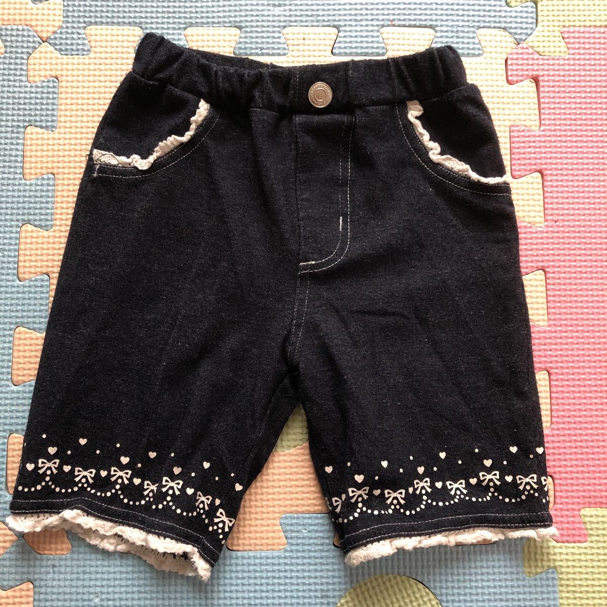 【美品即決】マザウェイズとっても可愛い女の子用デニム風の柔らかハーフパンツ 104cm ショートパンツ ズボン 100cm拍卖
