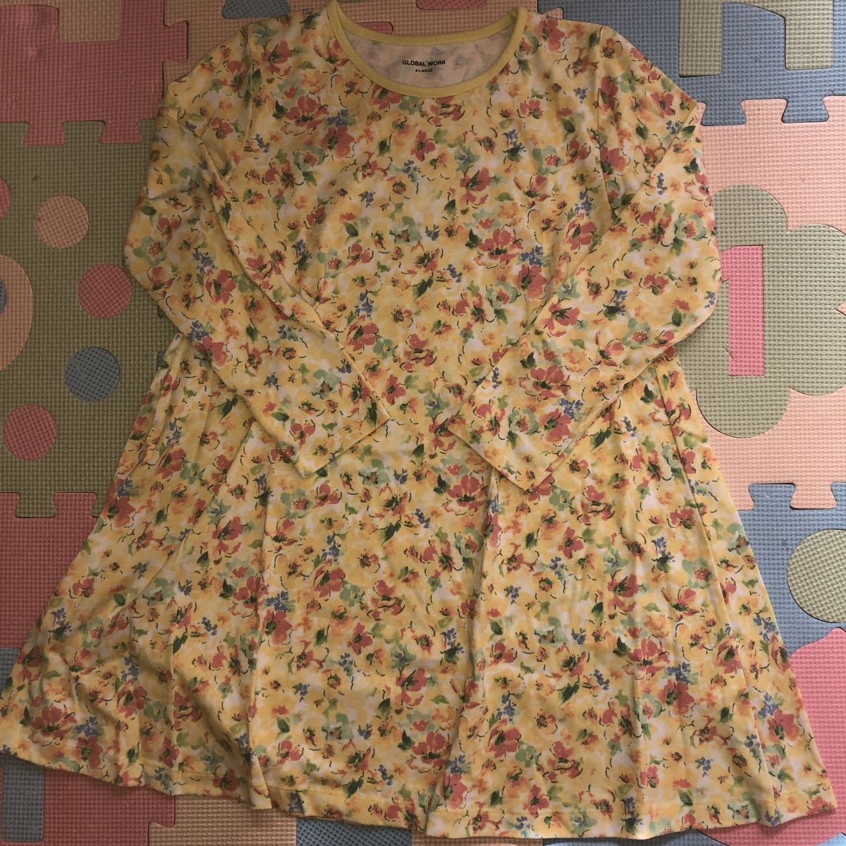 【新品即決】グローバルワークとっても可愛い女の子用花柄長袖ワンピース120-130cm(X-LARGE)拍卖