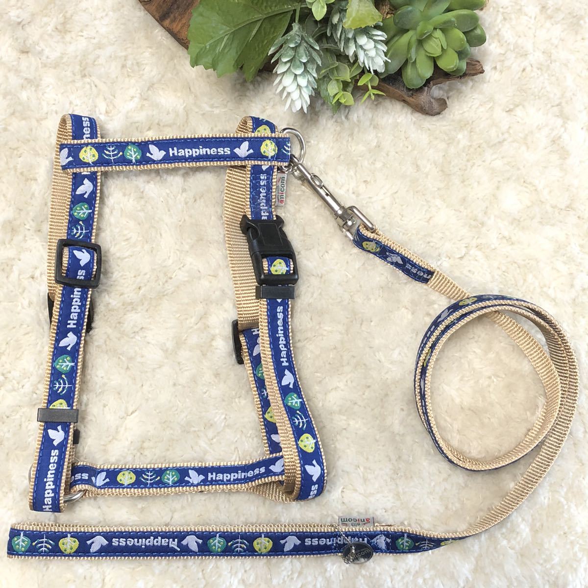 ★同梱お得★胴輪&リード・大型犬・アイシリーズ-No.5・ブルー♪拍卖