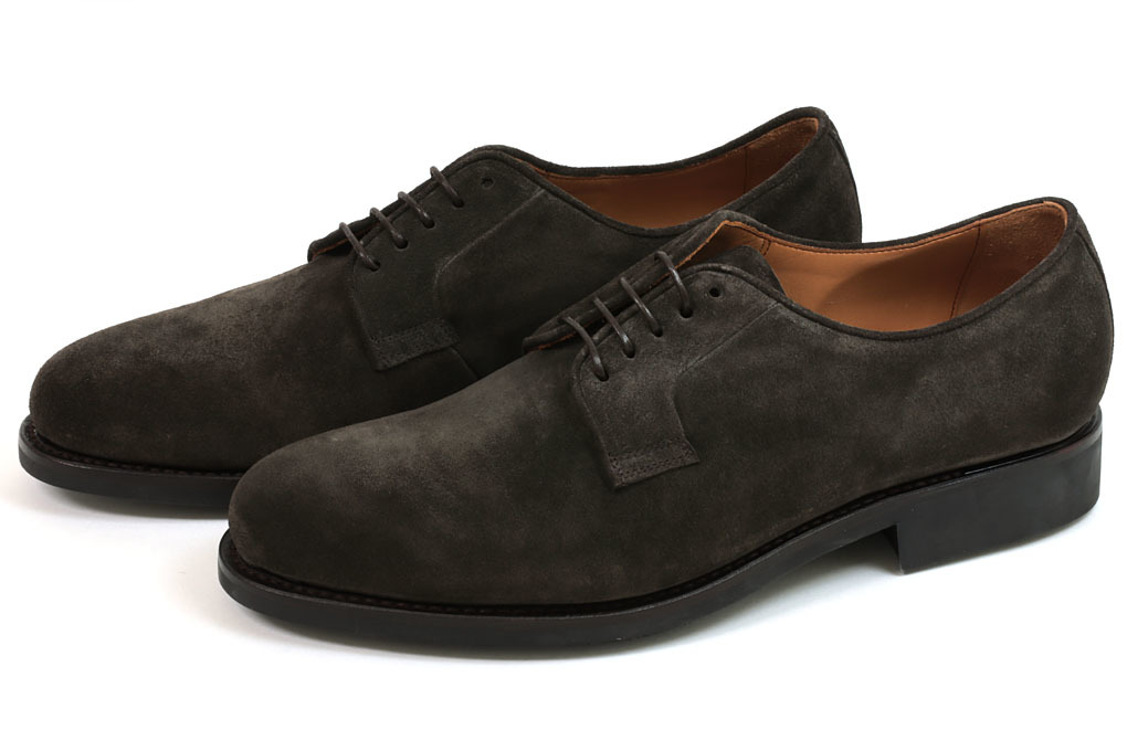 新品-YA147- ヤンコ プレーントゥ ダークブラウンスエード 8(26.5cm) YANKO拍卖