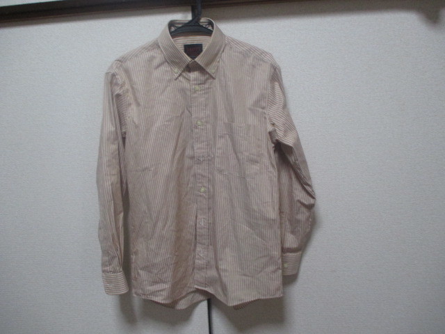 M■RARITYHICR■長袖 シャツ●茶ストライプ■送185拍卖