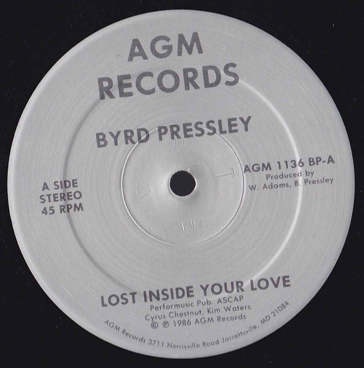 Soul 12inch★BYRD PRESSLEY / Lost inside your love★AGM★拍卖