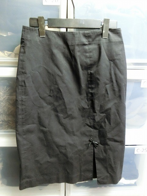 GUCCI タイトスカート リボンアクセント 40 ブラック #205-1063-1845 グッチ拍卖