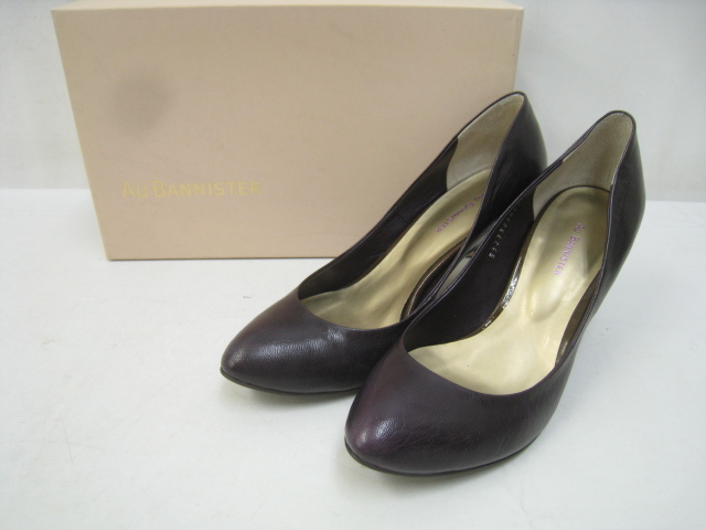 AU BANNISTER オゥ バニスター レザー ヒール パンプス 紫 パープル サイズ36 23cm 拍卖