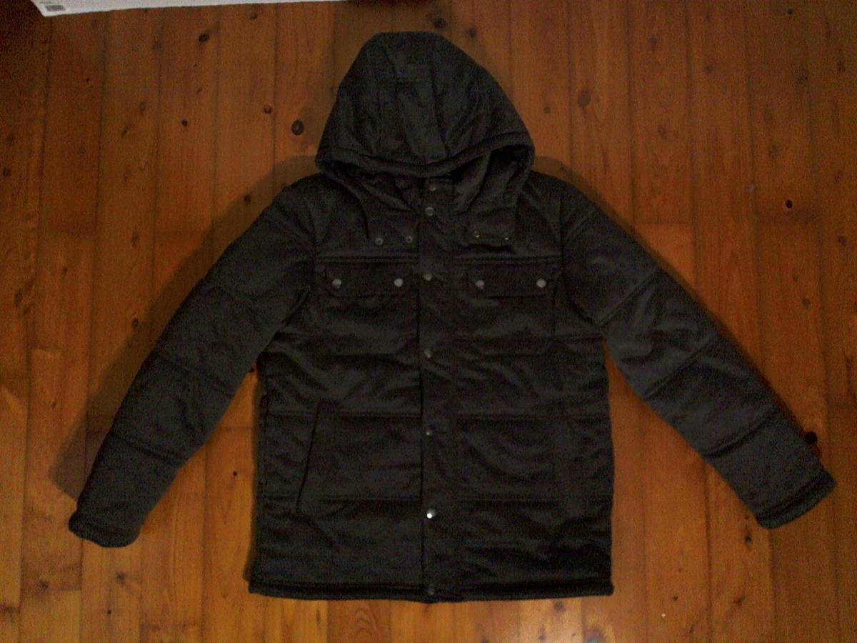 ★送料無料★美品★ジーユー【GU】ジップアップ 中綿パーカ ジャケット ジャンパー L 濃い灰色 グレー拍卖