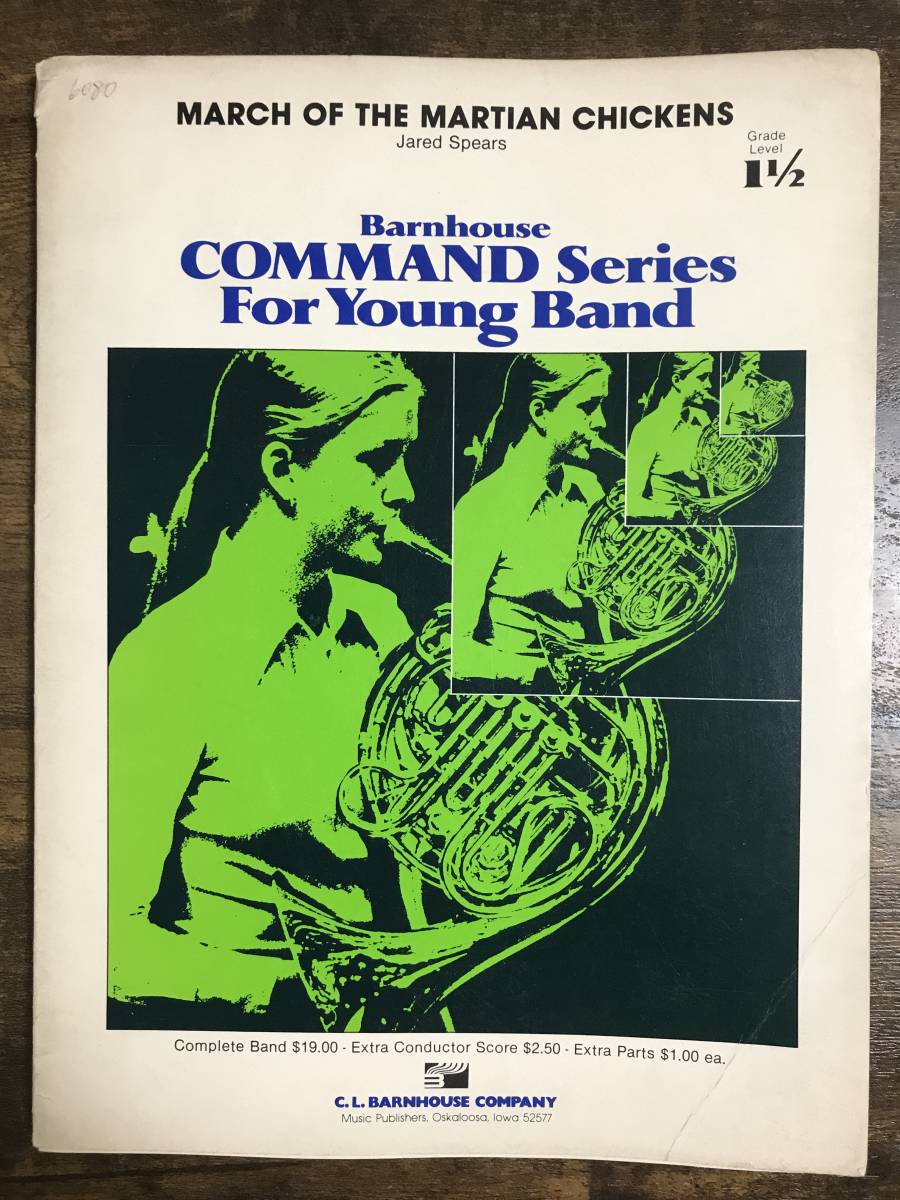 送料無料/吹奏楽楽譜/ジャレッド・スピアーズ:マーチ・オブ・ザ・マーシャン・チキンズ (火星の鶏の行進)/試聴&スコア閲覧可/グレード1.5拍卖