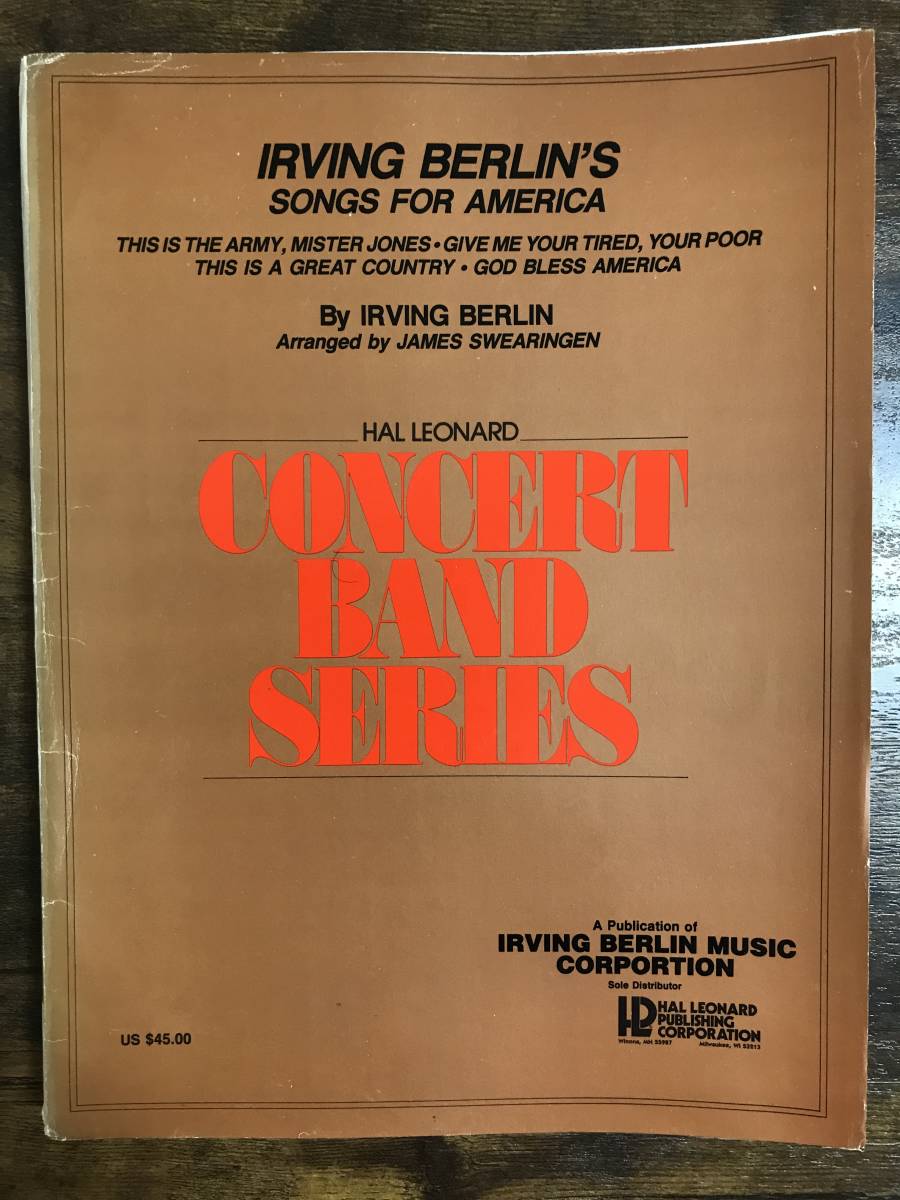 送料無料/吹奏楽楽譜/ジェイムズ・スウェアリンジェン編:アーヴィング・バーリン ソングズ・フォー・アメリカ/試聴可拍卖
